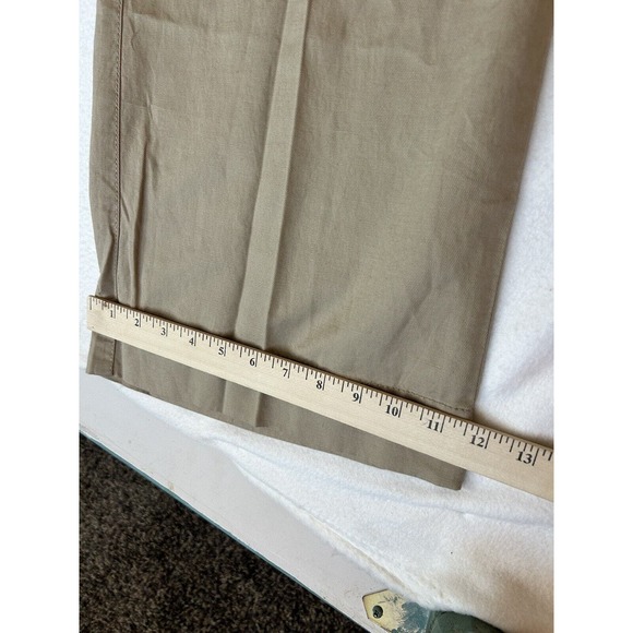 Talbots Pants NWT size 14 Khaki Heritage Flat Front Straight Leg linen blend - Picture 5 of 9